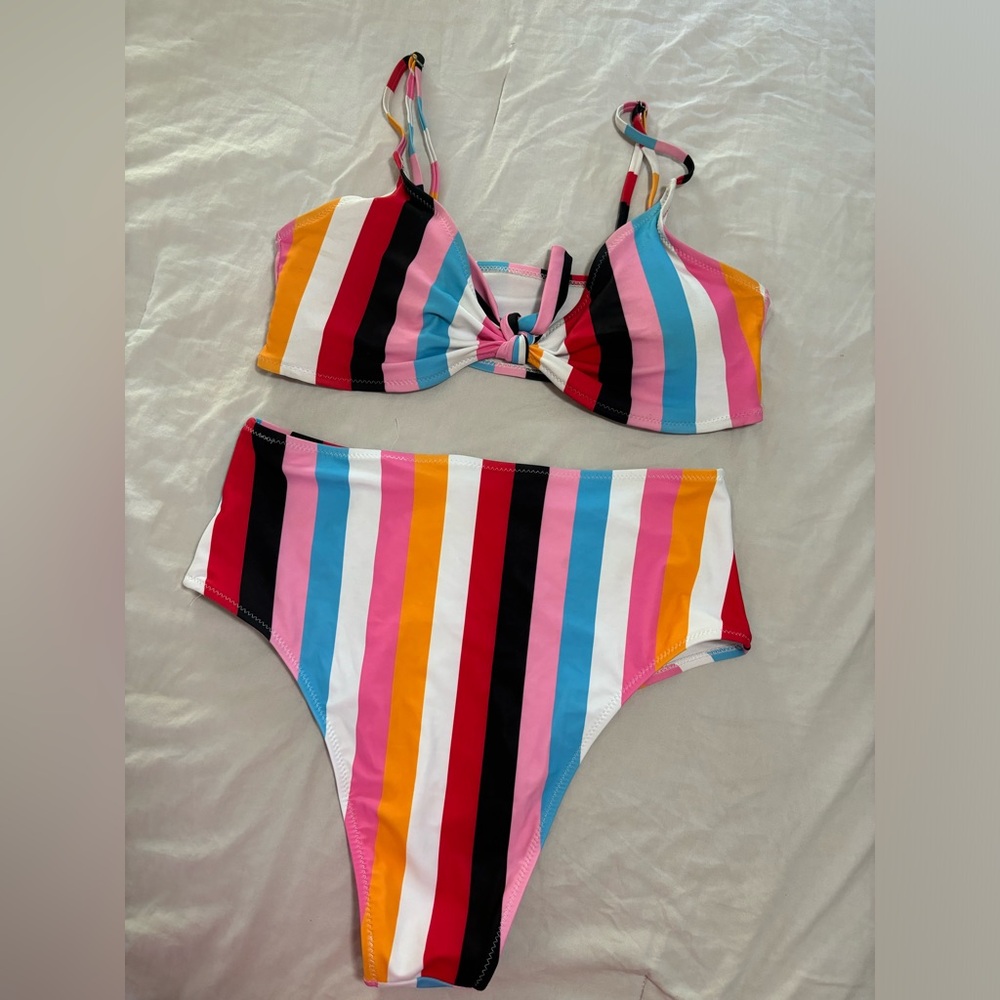 Two Piece Bathing Suit Bikini High Waisted